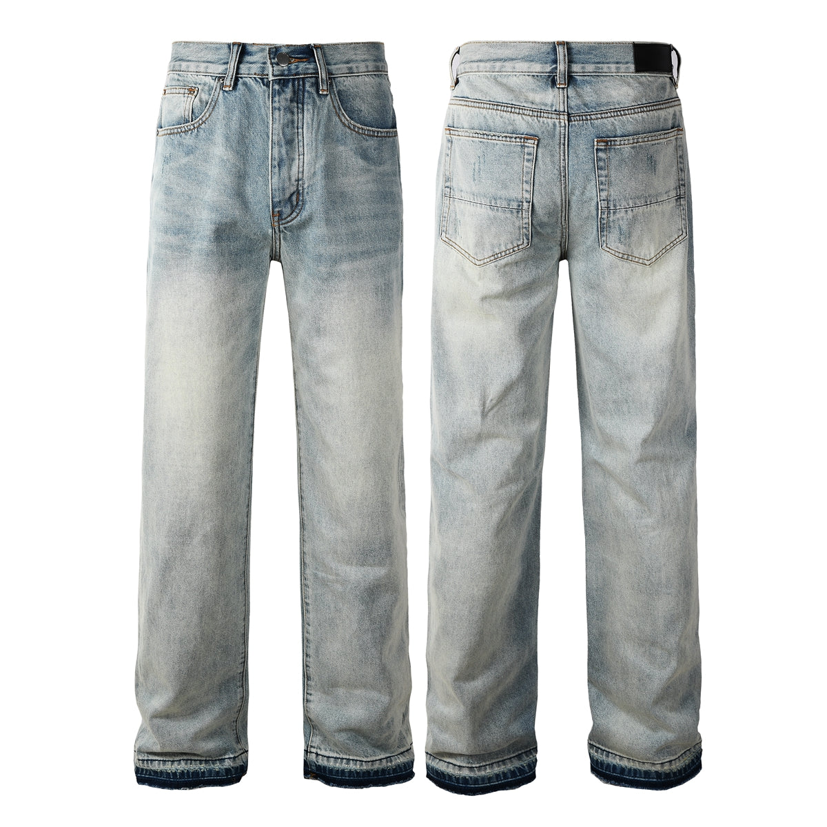 Men’s Vintage Washed Loose Fit Straight-Leg Jeans 8911