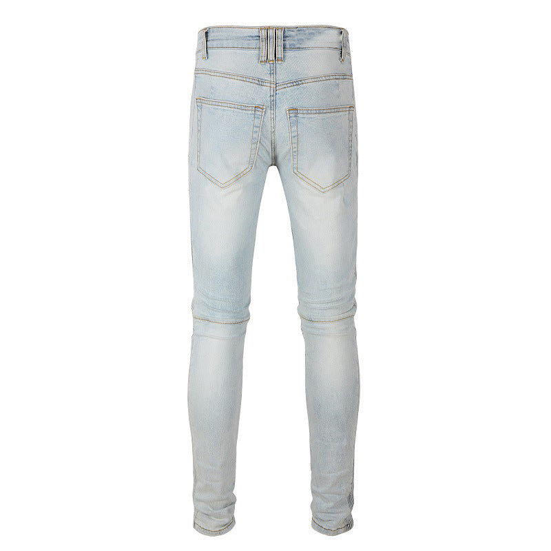 Jean slim multi-poches élastique gris clair de marque Tide #1098