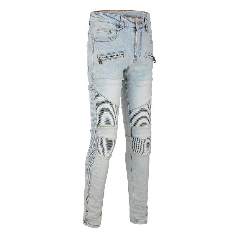 Jean slim multi-poches élastique gris clair de marque Tide #1098
