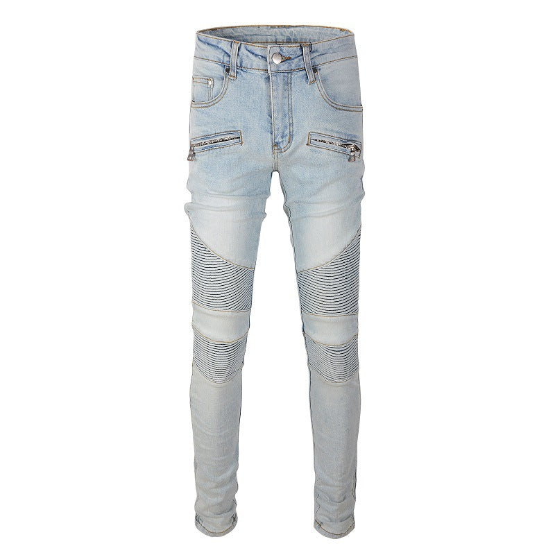 Jean slim multi-poches élastique gris clair de marque Tide #1098