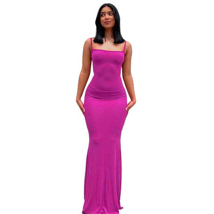 Casual Slim Fit Skims-Style Maxi Dress with Straps