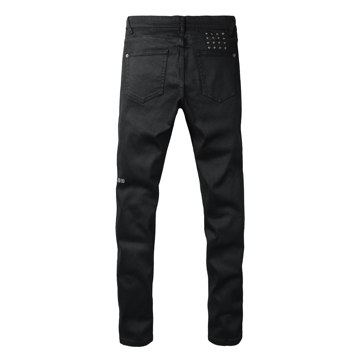 Solid Black Minimal Clean Finish Slim Fit Five Pocket Jeans 3072