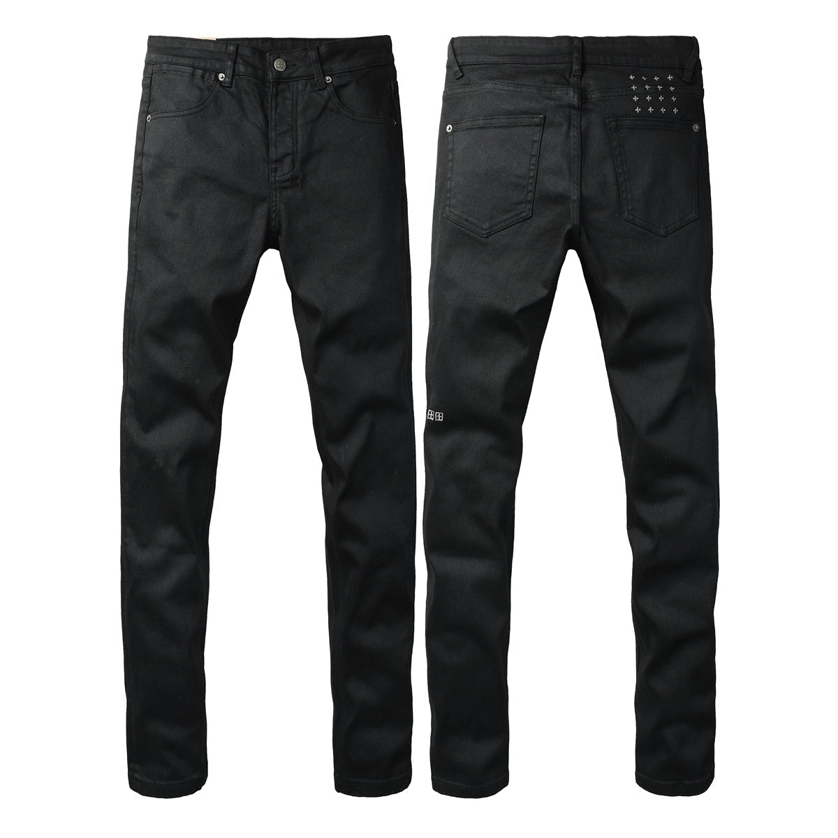 Solid Black Minimal Clean Finish Slim Fit Five Pocket Jeans 3072