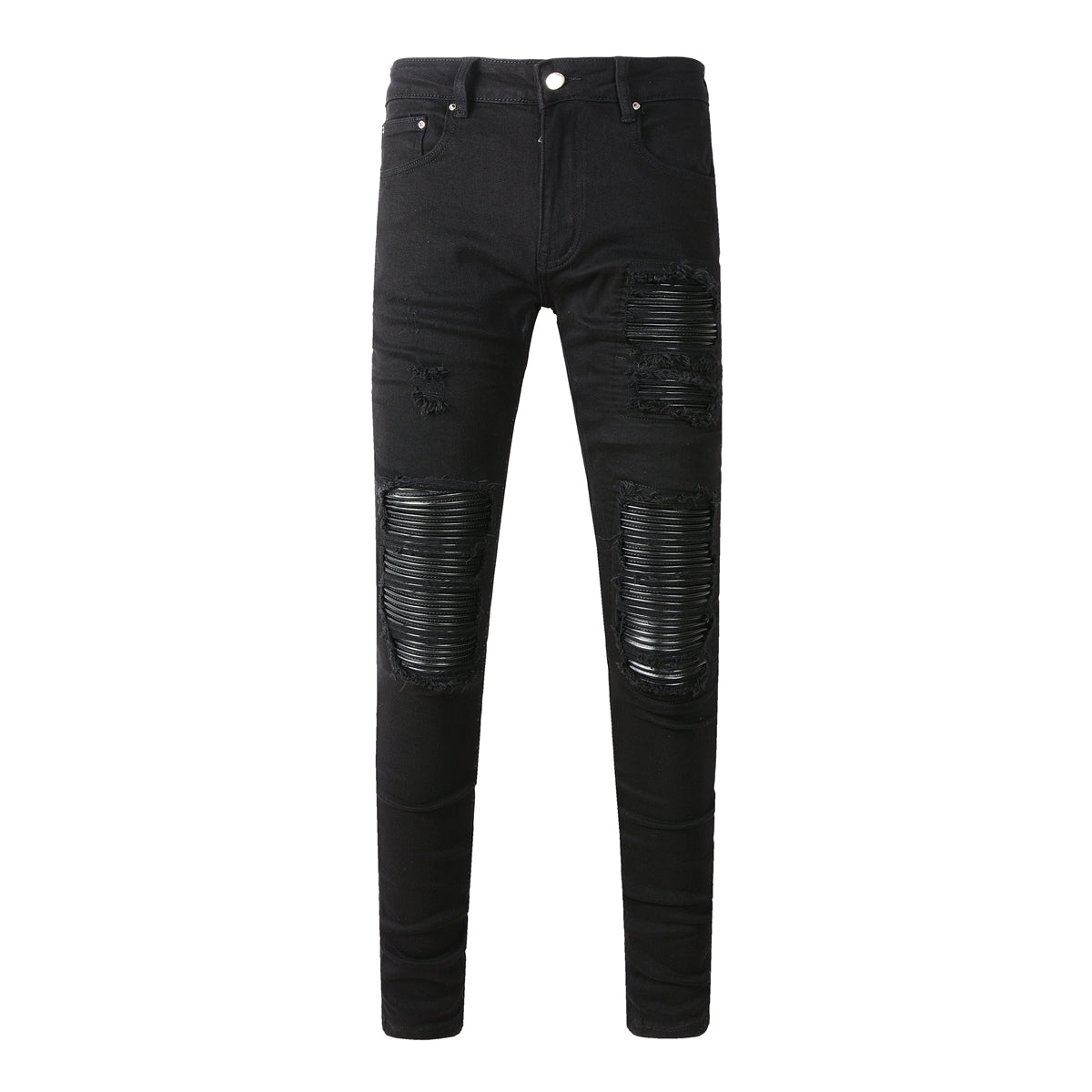 5200 High Street Trendy Brand Street Wind Ripped Beggar Jeans Vaqueros ajustados elásticos 
