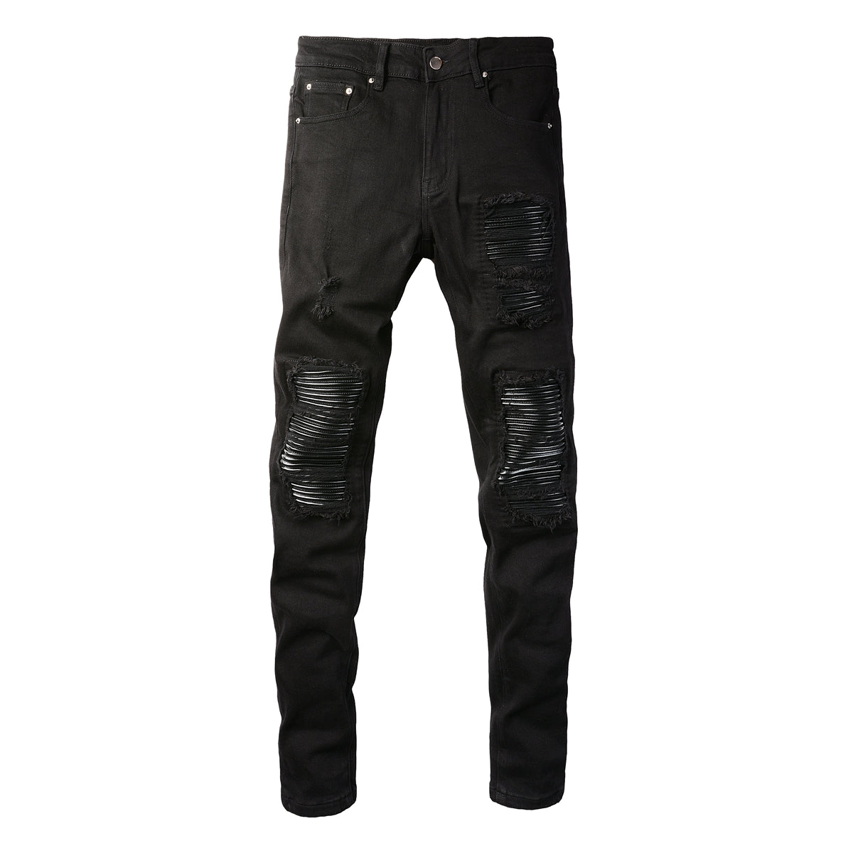 5200 High Street Trendy Brand Street Wind Ripped Beggar Jeans Vaqueros ajustados elásticos 