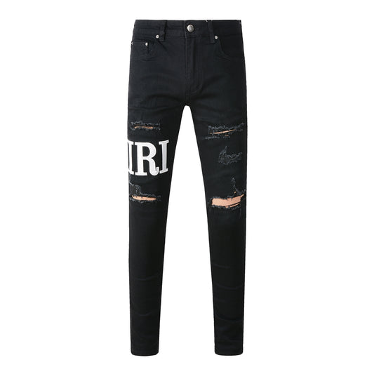 Jeans rotos Jeans para hombre High Street Trend Slim High Street Jeans #649 