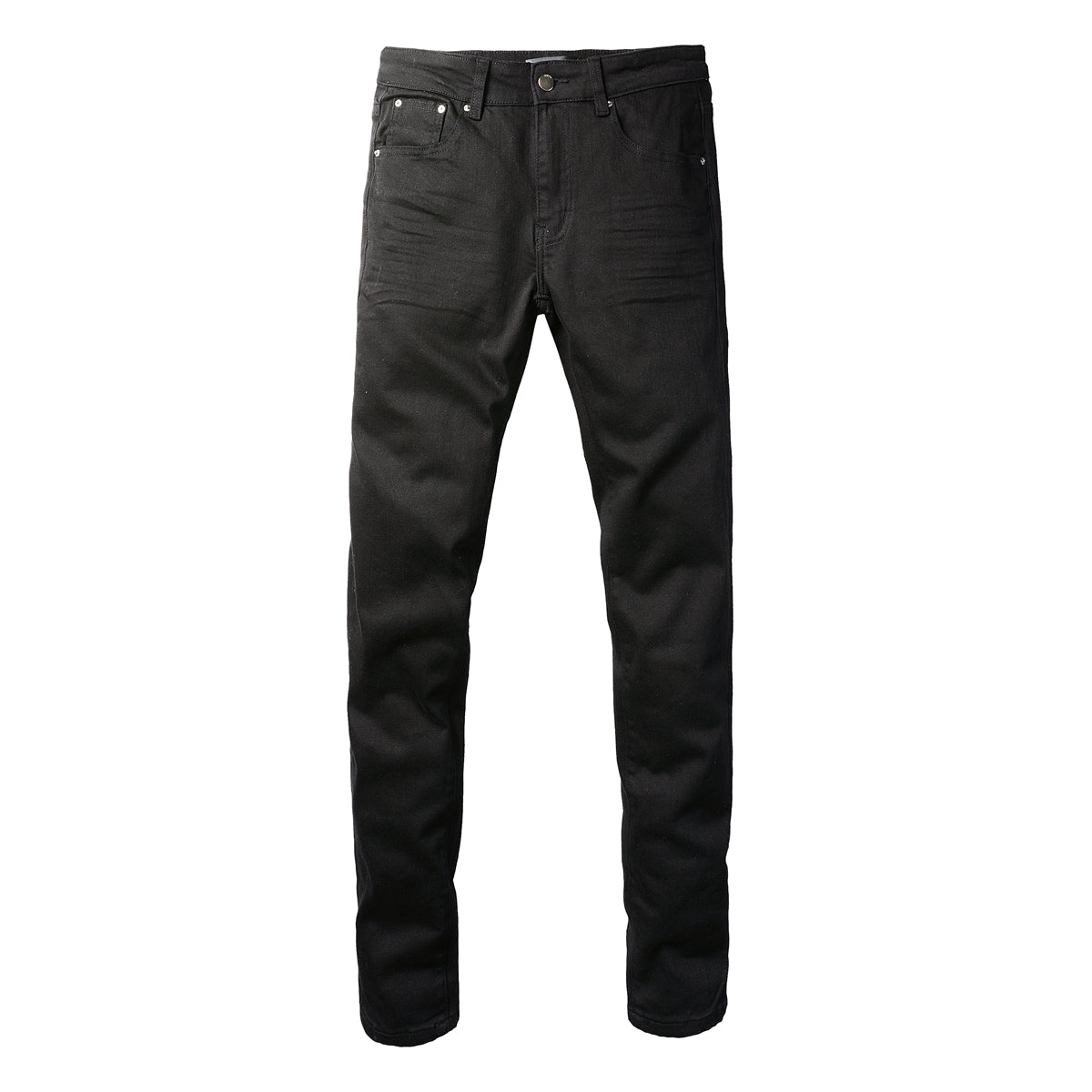 High Street Black Trousers Crumpled Jeans Stretch Men's Slim-Fit Small Foot Jeans 800