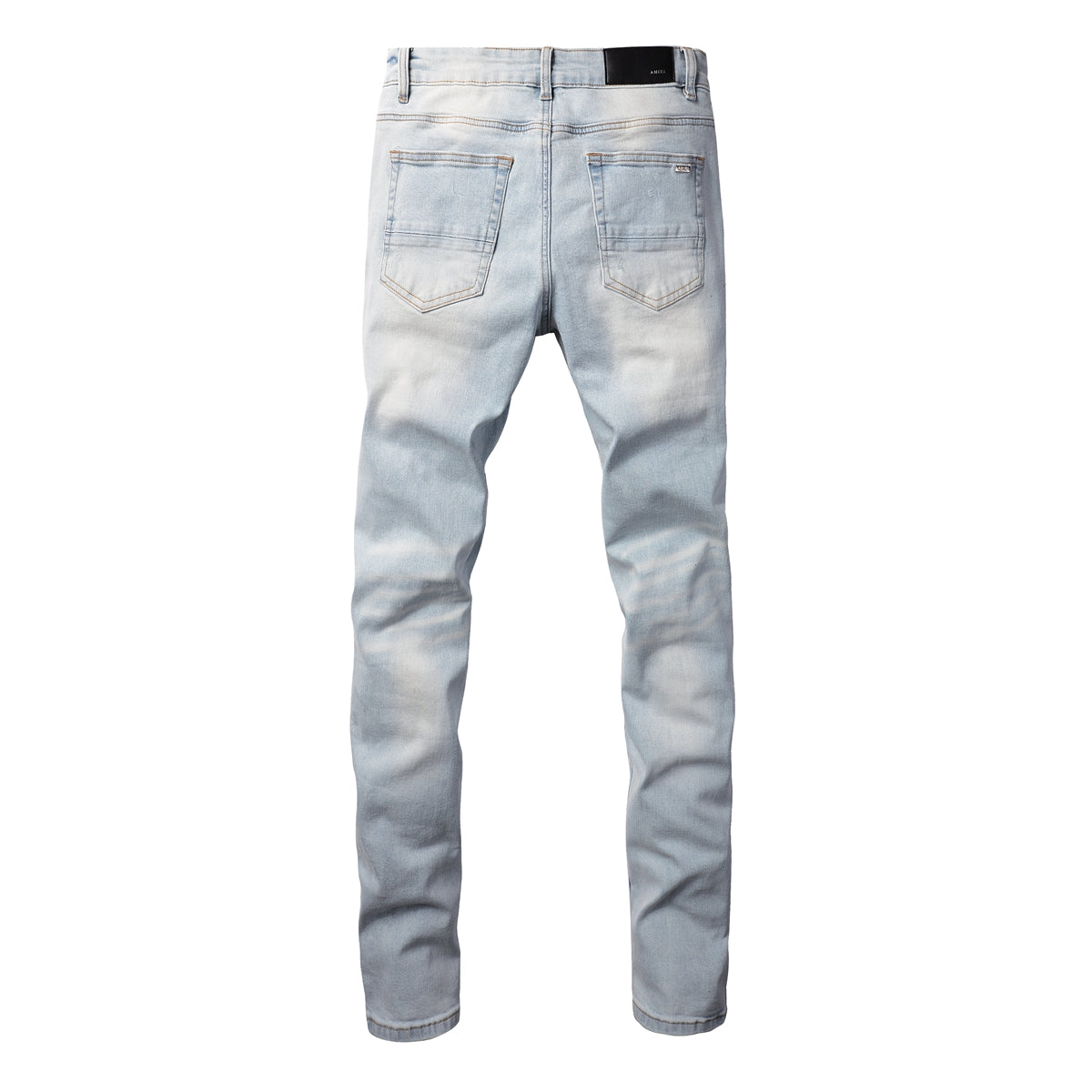Pantalones casuales de mezclilla de comercio exterior High Street de algodón microelástico para jóvenes, jeans ajustados rotos azules 808