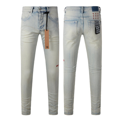 Jeans Slim Fit con detalles descoloridos 3017