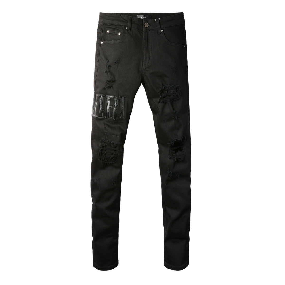 Pantalones vaqueros rasgados con letras bordadas y estilo callejero de estilo europeo y americano, pantalones vaqueros ajustados de corte bajo para hombre, estilo callejero #892 