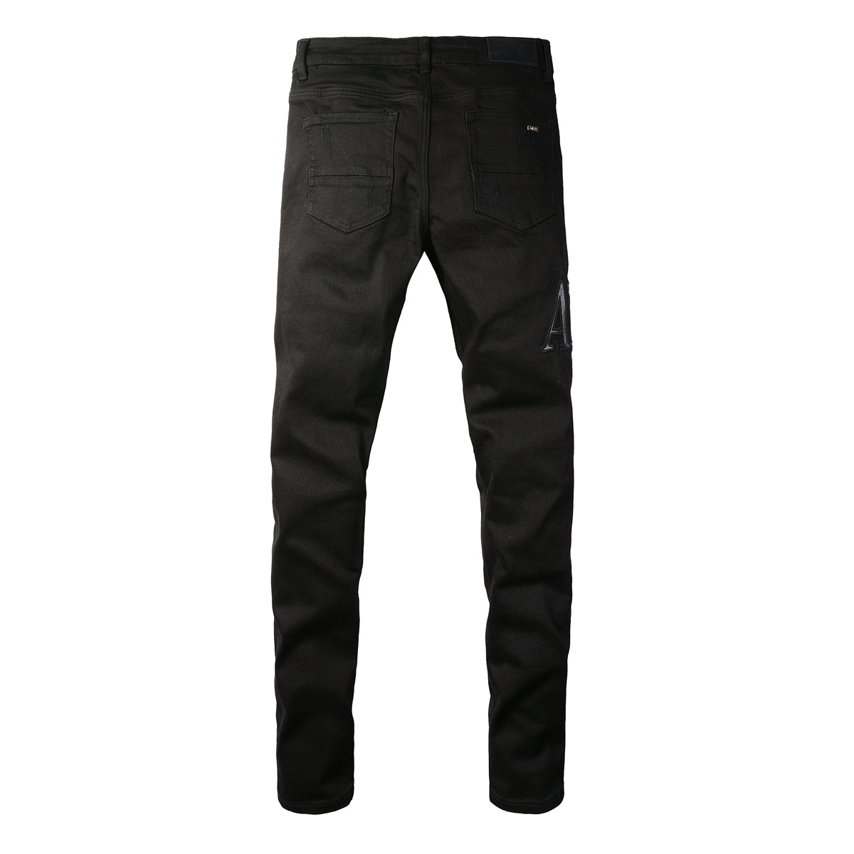 Pantalones vaqueros rasgados con letras bordadas y estilo callejero de estilo europeo y americano, pantalones vaqueros ajustados de corte bajo para hombre, estilo callejero #892 