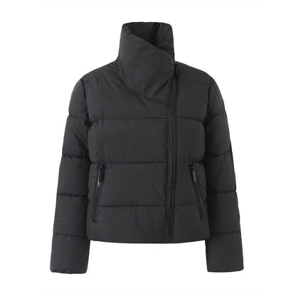 Stand-Up Collar Zip-Up Puffer Jacket Windproof and Cold-Resistant