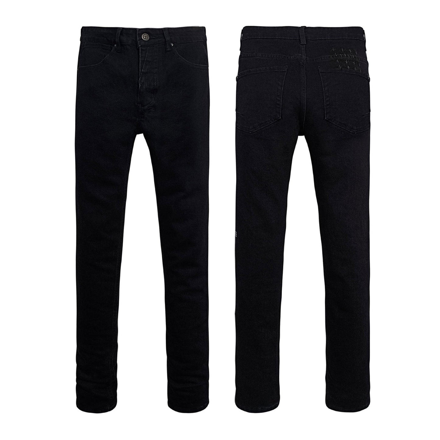 Men’s Black Slim Fit Jeans – Classic Stretch Denim Casual Pants