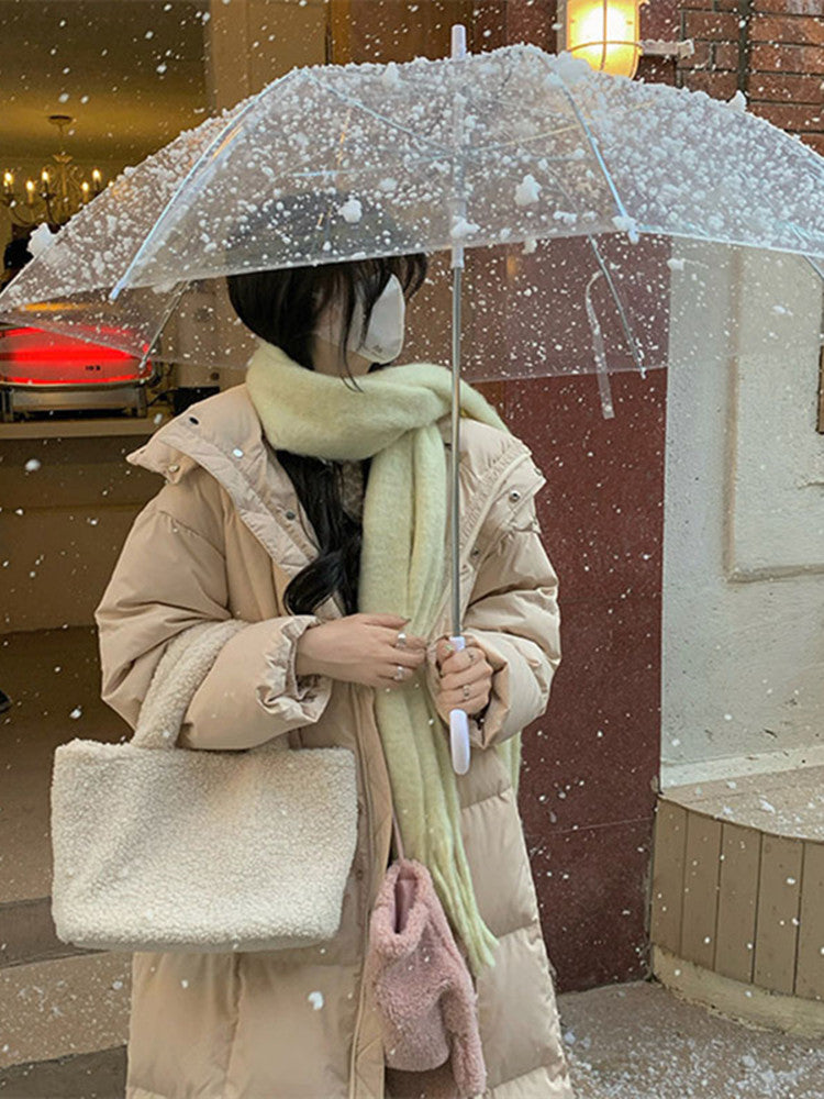 Chaqueta de plumón para mujer, nueva chaqueta de invierno gruesa y cálida con capucha por encima de la rodilla