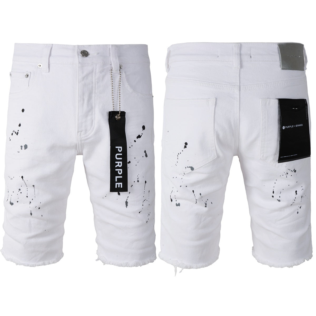 The New Jeans Mens Personality Trend Fashion Hole White Jean Shorts