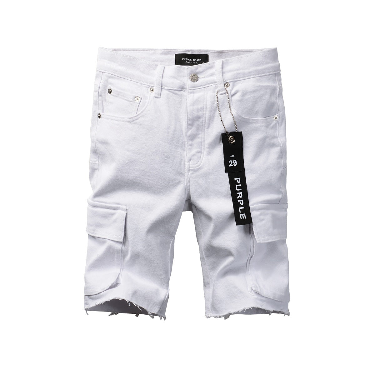 Short en jean blanc 5082 au style classique et épuré 