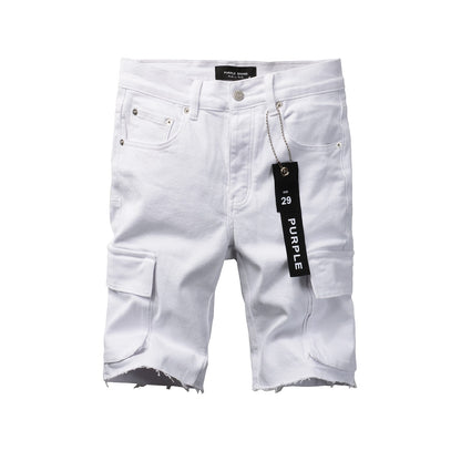 Shorts vaqueros blancos 5082 con estilo clásico y limpio 