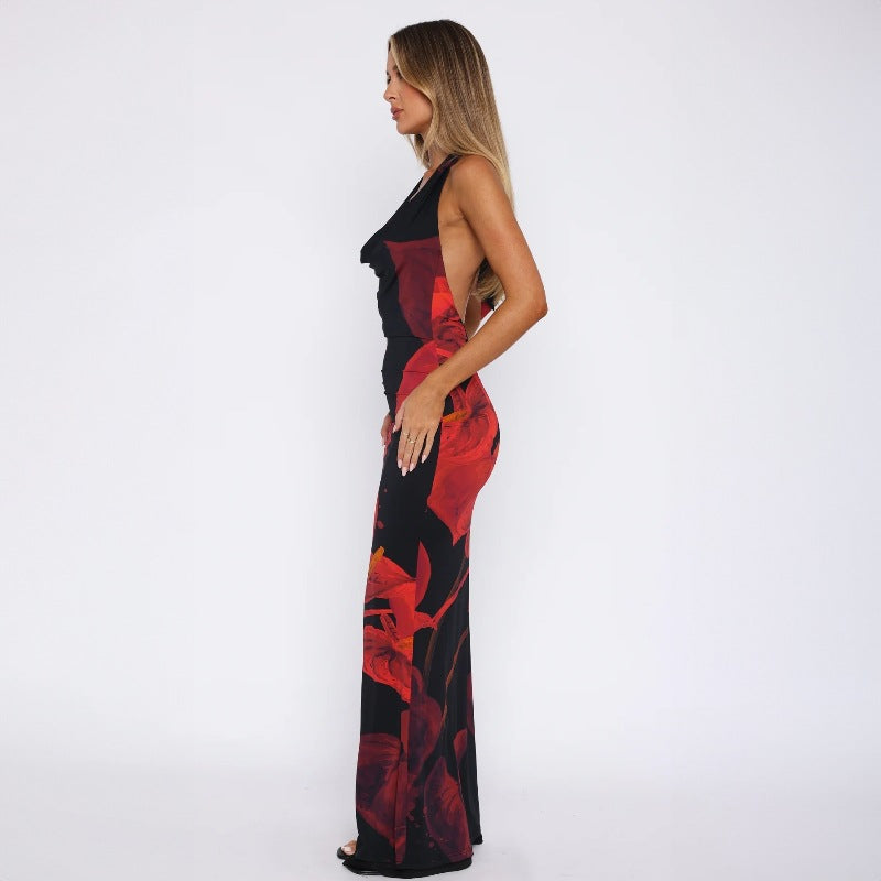 Nuevo vestido ajustado sexy de moda con escote en V y estampado floral para chicas sexys D1993530