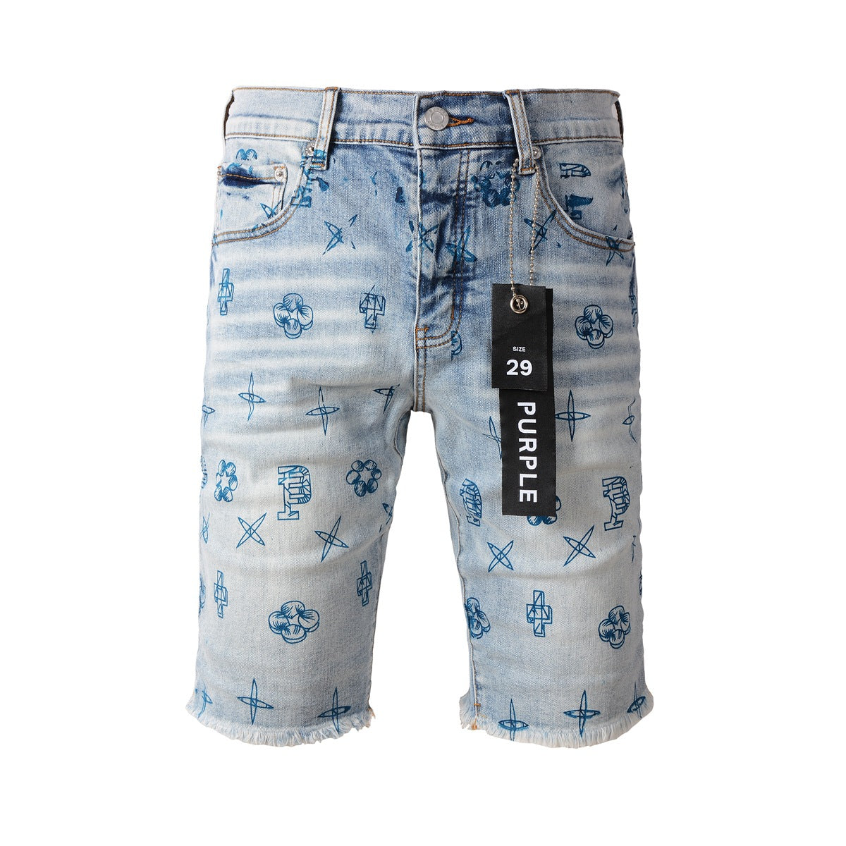 Shorts de Jean Azul 5063 con Diseño Estampado Azul 