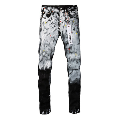 Pantalones vaqueros para hombre High Street Heavy Industries hechos a mano pintados en blanco 