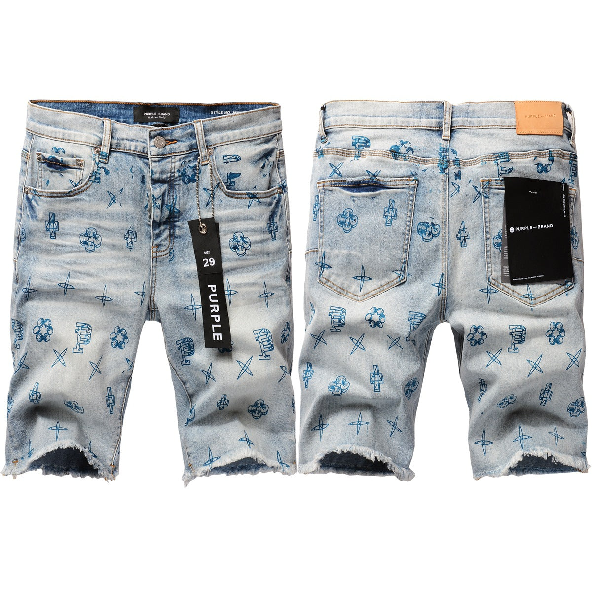 Shorts de Jean Azul 5063 con Diseño Estampado Azul 