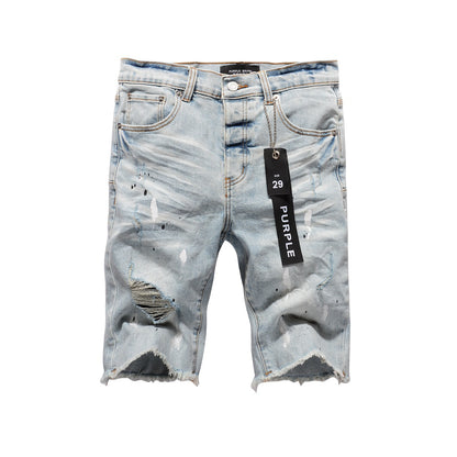 Nouveaux jeans pour hommes, personnalité, mode, splash-ink, vintage, jean short 