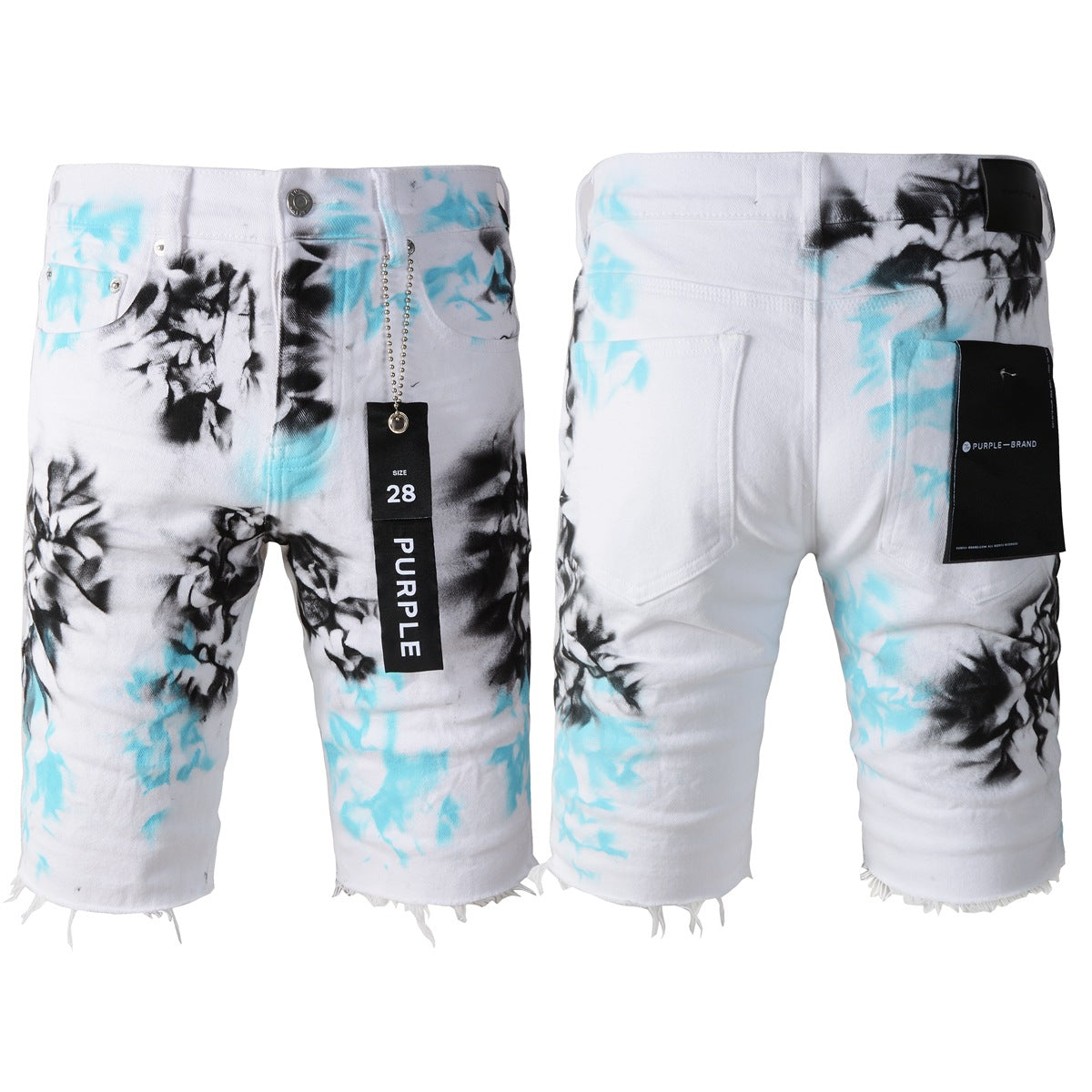 Shorts vaqueros blancos con estampado tie-dye 5065 con un diseño elegante y único 