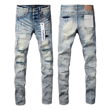 Fashion Jeans High Street Blue Distressed New Trend 9003 Pants