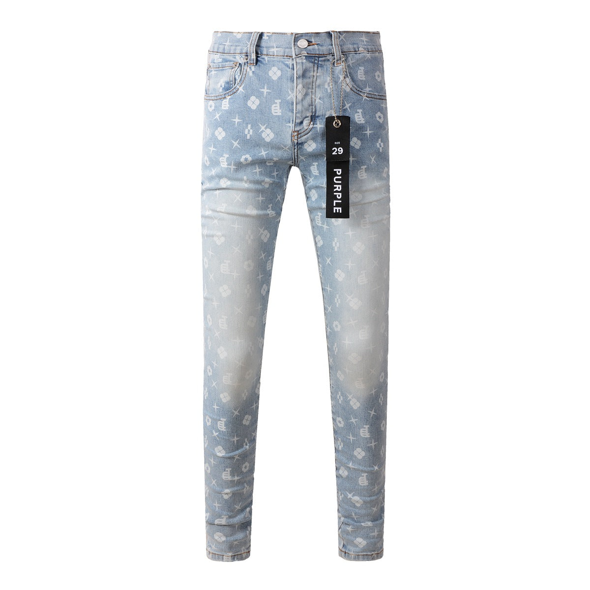 Jean bleu tendance 9089 avec détails d'impression uniques 