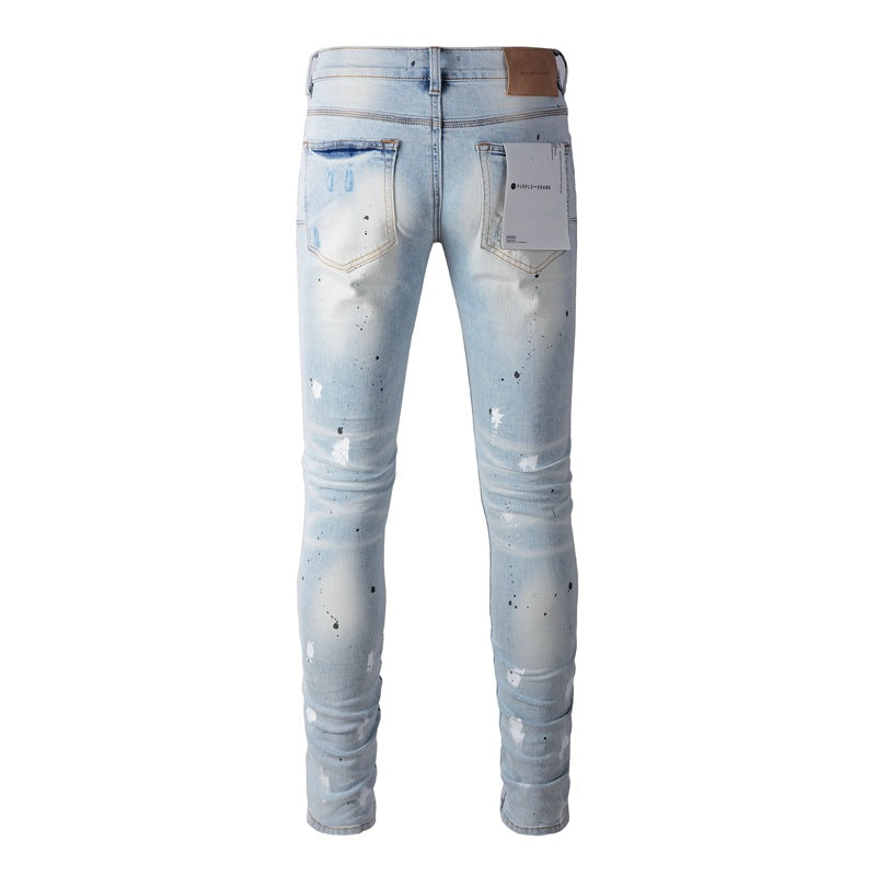 Nuevos jeans de moda con personalidad Splash-Ink para hombre 9006-1 