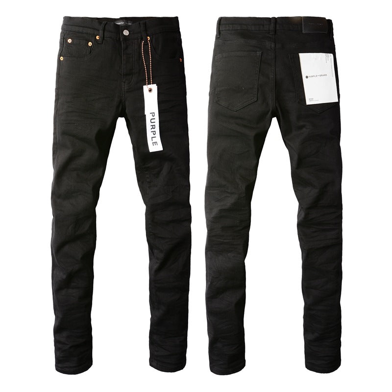 Pantalones vaqueros desgastados negros para hombre con rodillas rotas, estilo urbano, novedad 9023