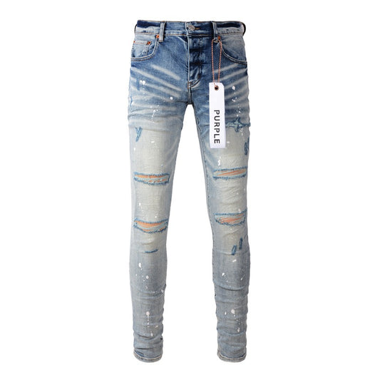 Fashion Jeans High Street Blue Distressed New Trend 9003 Pants