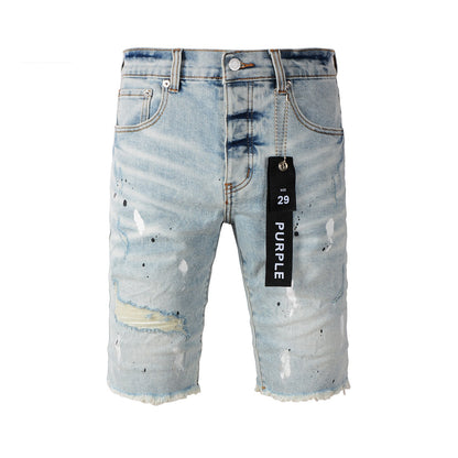 Nouveaux jeans pour hommes, personnalité, mode, splash-ink, vintage, jean short 