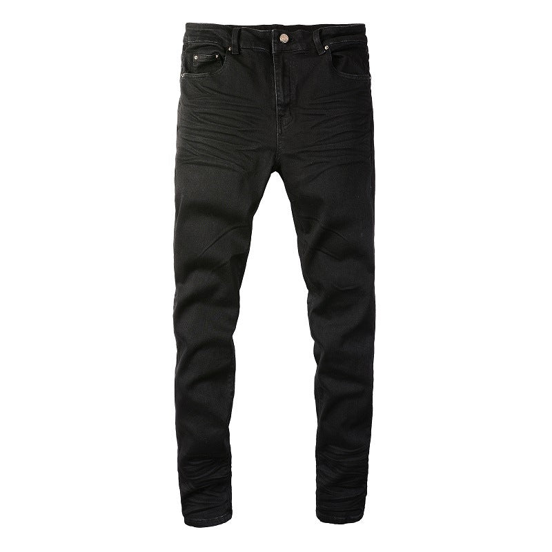 Man Skinny Fits Designer Jeans Denim Slim for Guys Mens Black Classic Biker Hip Hop Rock Jogger Big and Tall Moto