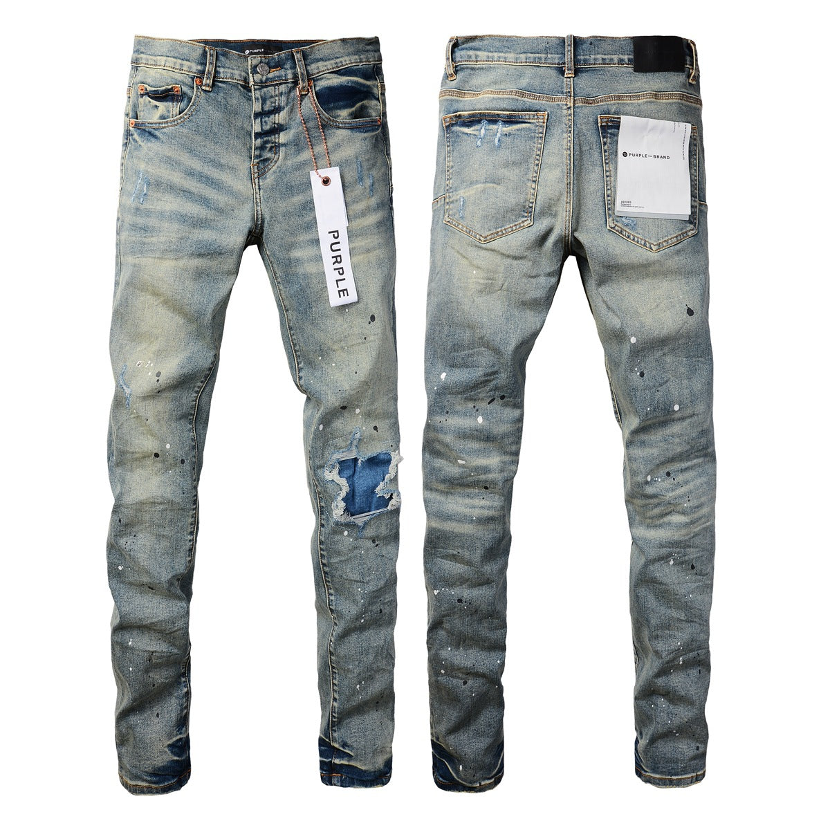 Purple Designer Jeans for Men, Black Denim Trousers, Casual Streetwear, Slim Straight Leg Pant, Middle Waisted, Fine