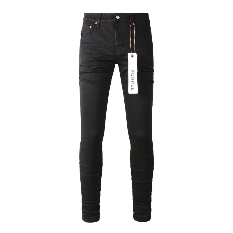 Pantalones vaqueros desgastados negros para hombre con rodillas rotas, estilo urbano, novedad 9023