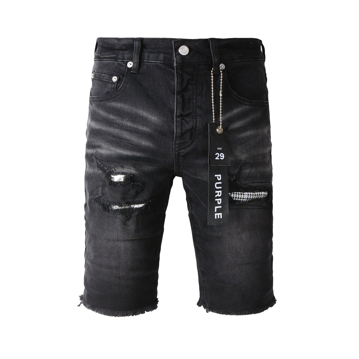 Short en jean noir 5001 au style classique et à la coupe confortable 