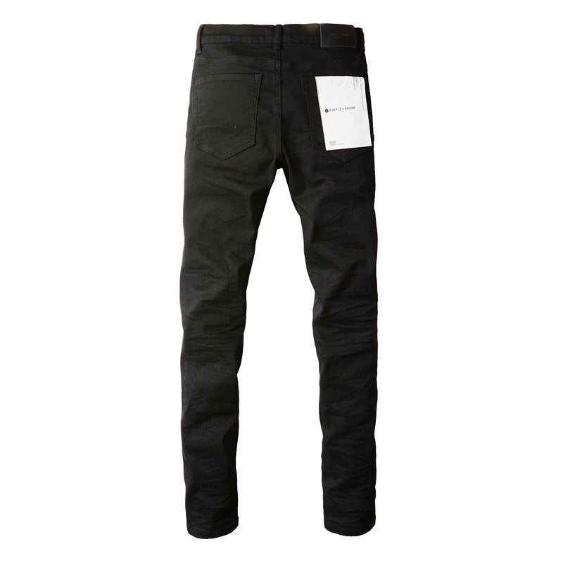 Pantalones vaqueros desgastados negros para hombre con rodillas rotas, estilo urbano, novedad 9023