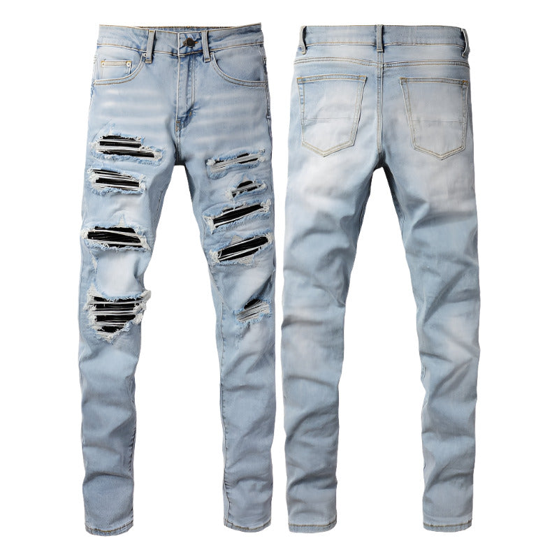 Jean skinny biker 2023 pour homme - Denim, pantalon slim coupe droite de haute qualité 