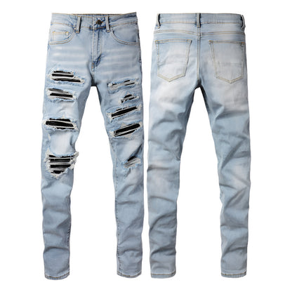 Jean skinny biker 2023 pour homme - Denim, pantalon slim coupe droite de haute qualité 