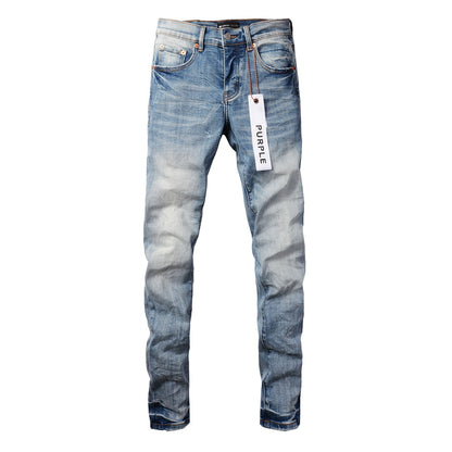 Jean streetwear classique pour homme, effet vieilli, noir et blanc, skinny 9016-1 