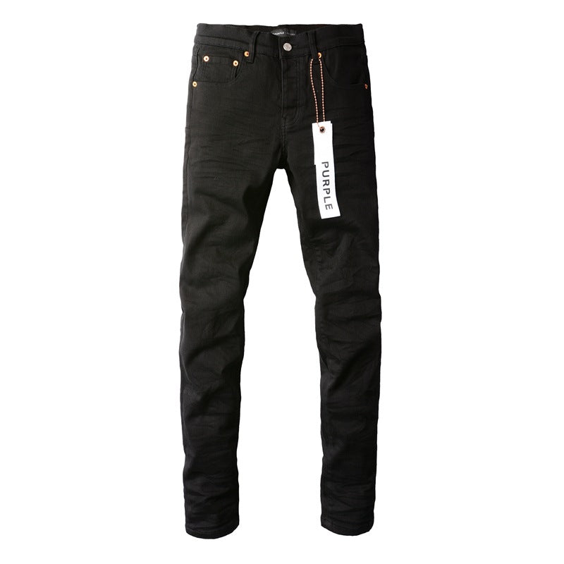 Pantalones vaqueros desgastados negros para hombre con rodillas rotas, estilo urbano, novedad 9023