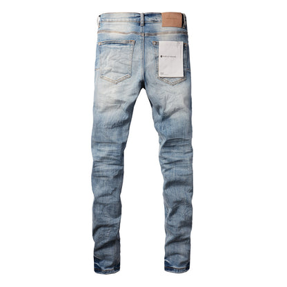 Jean streetwear classique pour homme, effet vieilli, noir et blanc, skinny 9016-1 