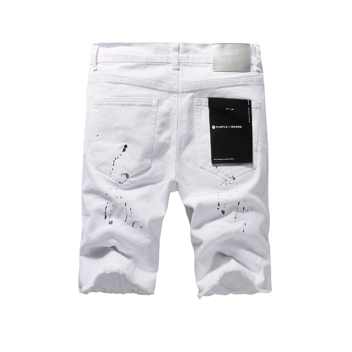 The New Jeans Mens Personality Trend Fashion Hole White Jean Shorts