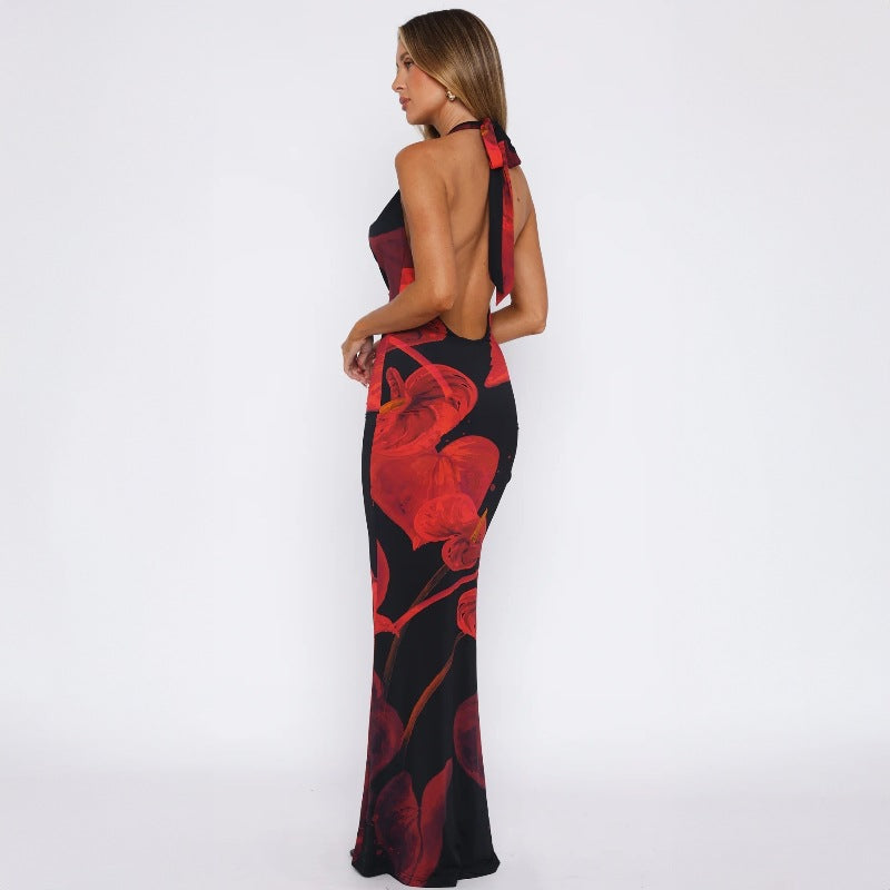 Nuevo vestido ajustado sexy de moda con escote en V y estampado floral para chicas sexys D1993530