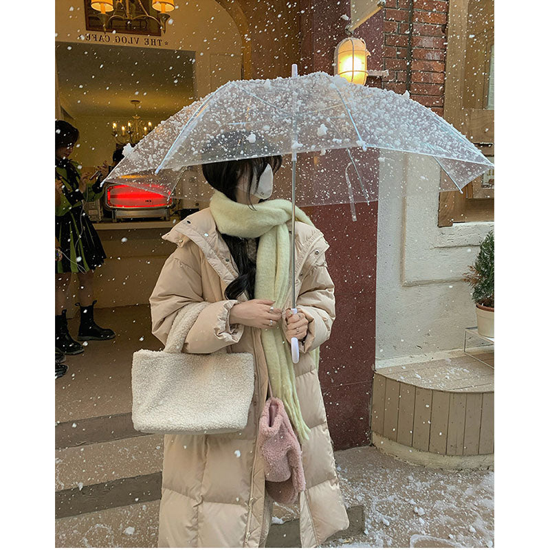 Chaqueta de plumón para mujer, nueva chaqueta de invierno gruesa y cálida con capucha por encima de la rodilla