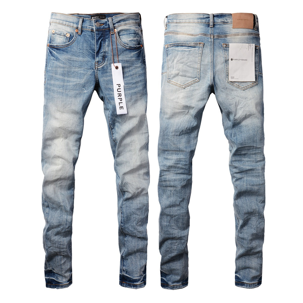 Jean streetwear classique pour homme, effet vieilli, noir et blanc, skinny 9016-1 