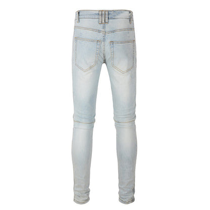 Jean slim multi-poches élastique gris clair de marque Tide #1098 