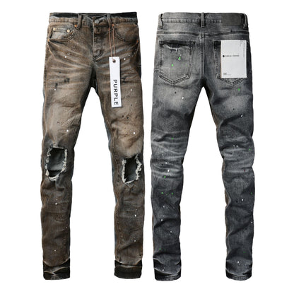 New High Quality Mens Jeans Designer Jeans Fashion Distressed Ripped Denim Cargo For Men High Street Fashion 9031