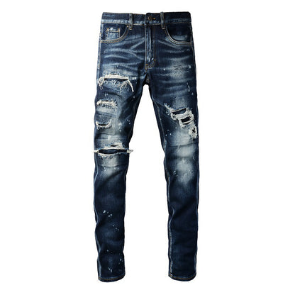 Jeans pour hommes bleus rétro minces de style de marque à la mode du commerce extérieur version coréenne 6905 